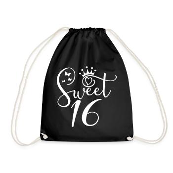 Sweet Sixteen Mignon cadeau de 16 ans - Sac de sport léger - noir - Devant