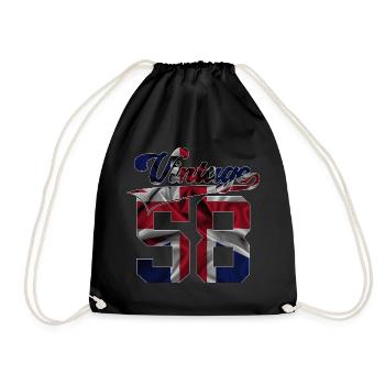 68TH BIRTHDAY UK VINTAGE 1958 - Drawstring Bag - black - Front
