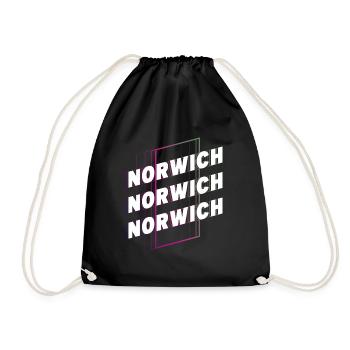 Norwich England UK City Font Skyline Home - Drawstring Bag - black - Front