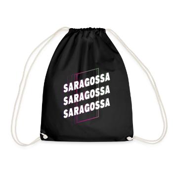 Saragossa Spanien Stadt Schrift Skyline Heimat - Turnbeutel - Schwarz - Vorne