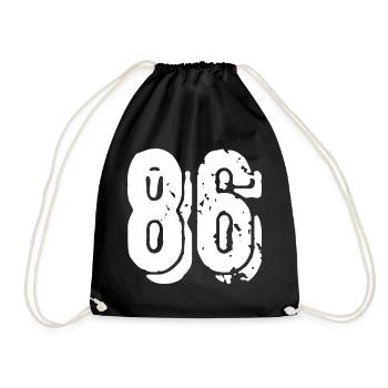 86 number jersey - Drawstring Bag - black - Front