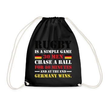 Le rugby est un jeu simple Allemagne Rugby - Sac de sport léger - noir - Devant