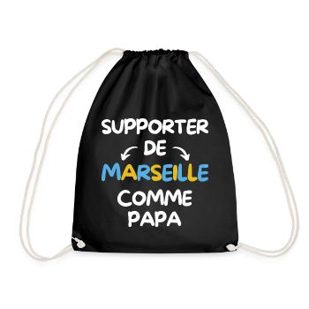 Supporter de Marseille comme papa - Sac de sport léger - noir - Devant
