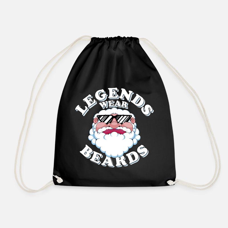Legends wear beards - Drawstring Bag - black