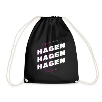 Hagen Germany City Font Skyline Home - Drawstring Bag - black - Front