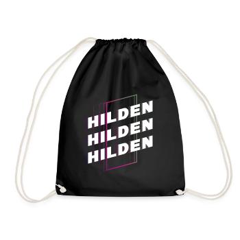 Hilden Germany City Font Skyline Home - Drawstring Bag - black - Front