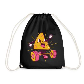 Nachos Kraftsport Fitness Nachos kawaii - Turnbeutel - Schwarz - Vorne