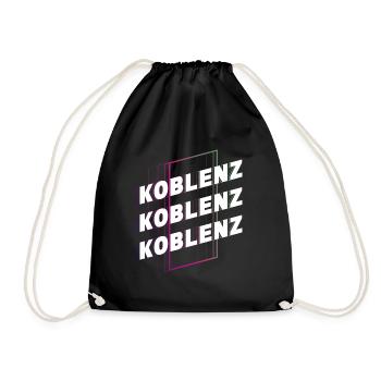 Koblenz Germany City Font Skyline Home - Drawstring Bag - black - Front
