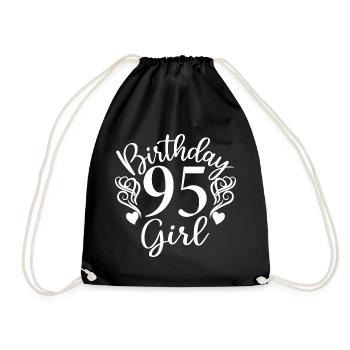 95th Birthday Women Her Birthday Girl 95 Years Old - Drawstring Bag - black - Front
