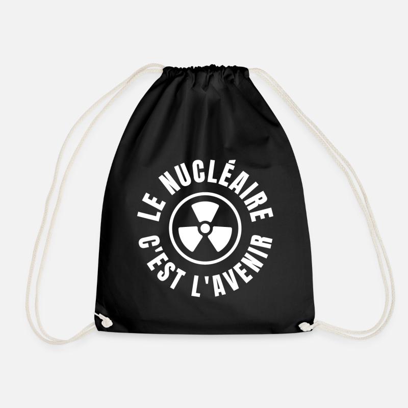 nuclear, nuclear energy - Drawstring Bag - black