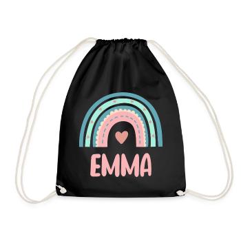 Emma Name Rainbow Baby - Drawstring Bag - black - Front