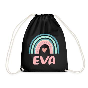 Eva Name Rainbow Baby - Drawstring Bag - black - Front