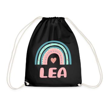 Lea Name Regenbogen Baby - Turnbeutel - Schwarz - Vorne