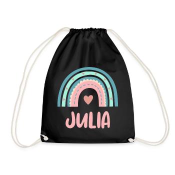Julia Name Rainbow Baby - Drawstring Bag - black - Front