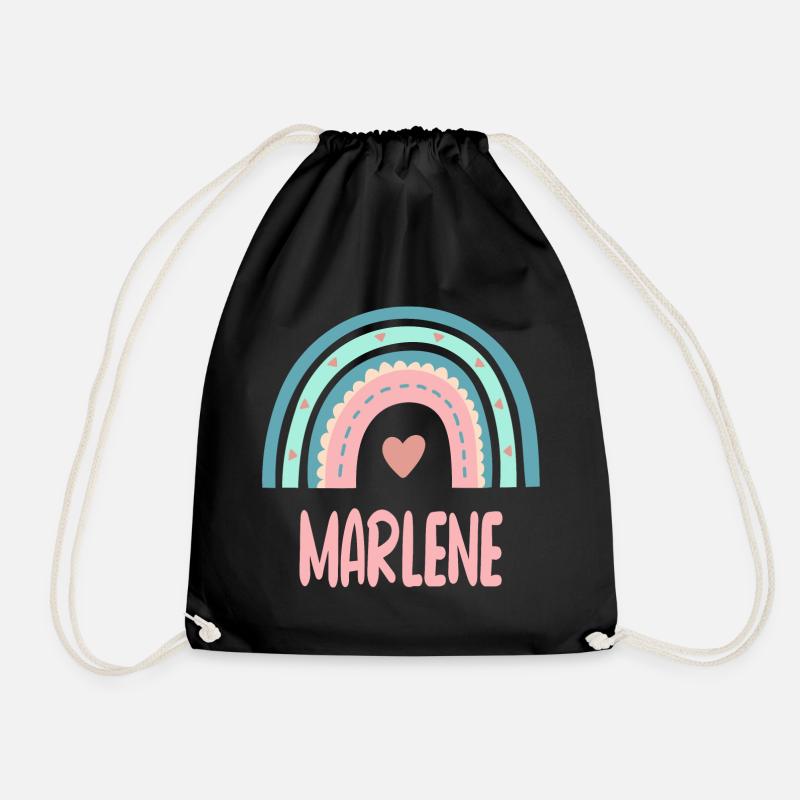 Marlene Name Regenbogen Baby - Turnbeutel - Schwarz
