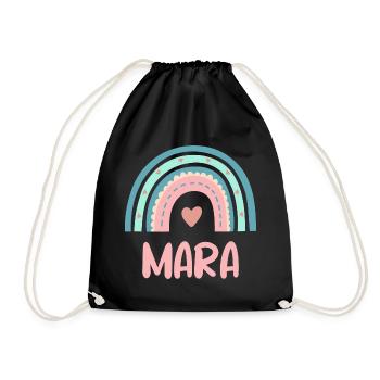 Mara Name Regenbogen Baby - Turnbeutel - Schwarz - Vorne
