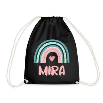Mira Name Rainbow Baby - Drawstring Bag - black - Front