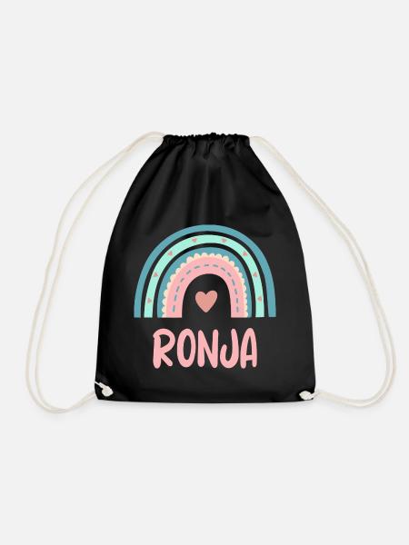 Ronja Name Regenbogen Baby - Turnbeutel - Schwarz