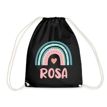 Pink Name Rainbow Baby - Drawstring Bag - black - Front