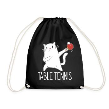 Table Tennis Katze Pingpong Outfit Cat Tischtennis - Sac de sport léger - noir - Devant