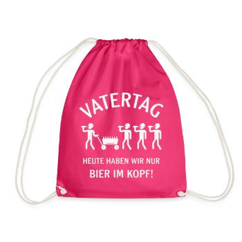 Vatertag – Bier Im Kopf (Bollerwagen / W) - Turnbeutel - Fuchsia - Vorne