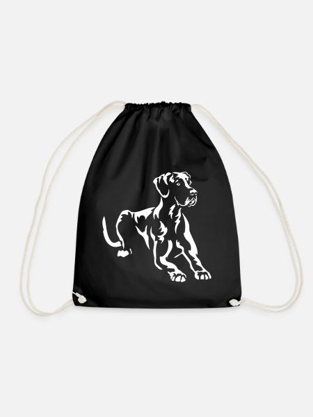 Deutsche Dogge "Black Edition" - Turnbeutel - Schwarz