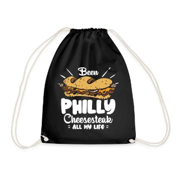 Philly Cheesesteak Sandwich - Turnbeutel - Schwarz - Vorne