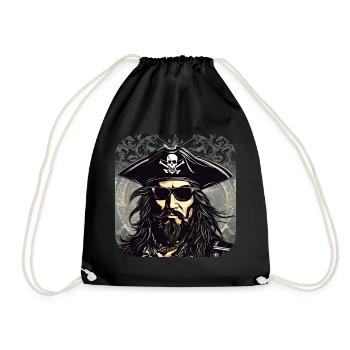 Pirate cool avec des lunettes de soleil Skull and Bones - Sac de sport léger - noir - Devant
