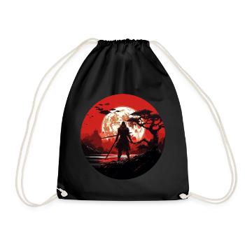 Ninja Warrior Art Print Japanese Stealth Assassin - Turnbeutel - Schwarz - Vorne