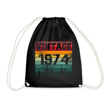 1974 Cadeau D'anniversaire Vintage 1974 Rétro - Sac de sport léger - noir - Devant