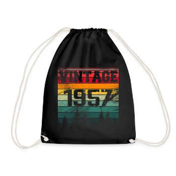 1957 Vintage Geburtstagsgeschenk 1957 Retro - Turnbeutel - Schwarz - Vorne