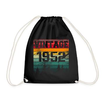 1952 Vintage 1952 Retro Geburtstagsgeschenk - Turnbeutel - Schwarz - Vorne