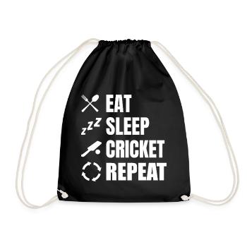Cricket Spieler Tägliche Routine - Turnbeutel - Schwarz - Vorne