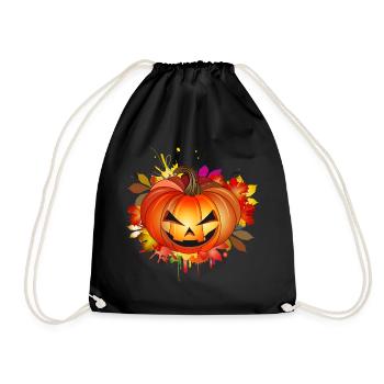 Citrouille d’Halloween avec graffiti automnal - Sac de sport léger - noir - Devant