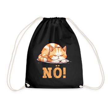 Nope Just Nope No No Cat Cat Funny Saying - Drawstring Bag - black - Front