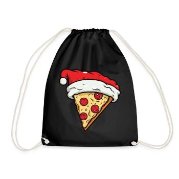 Pizza Christmas Comic - Drawstring Bag - black - Front