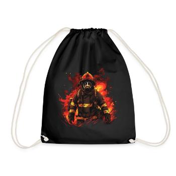 Feuerwehrmann - Turnbeutel - Schwarz - Vorne