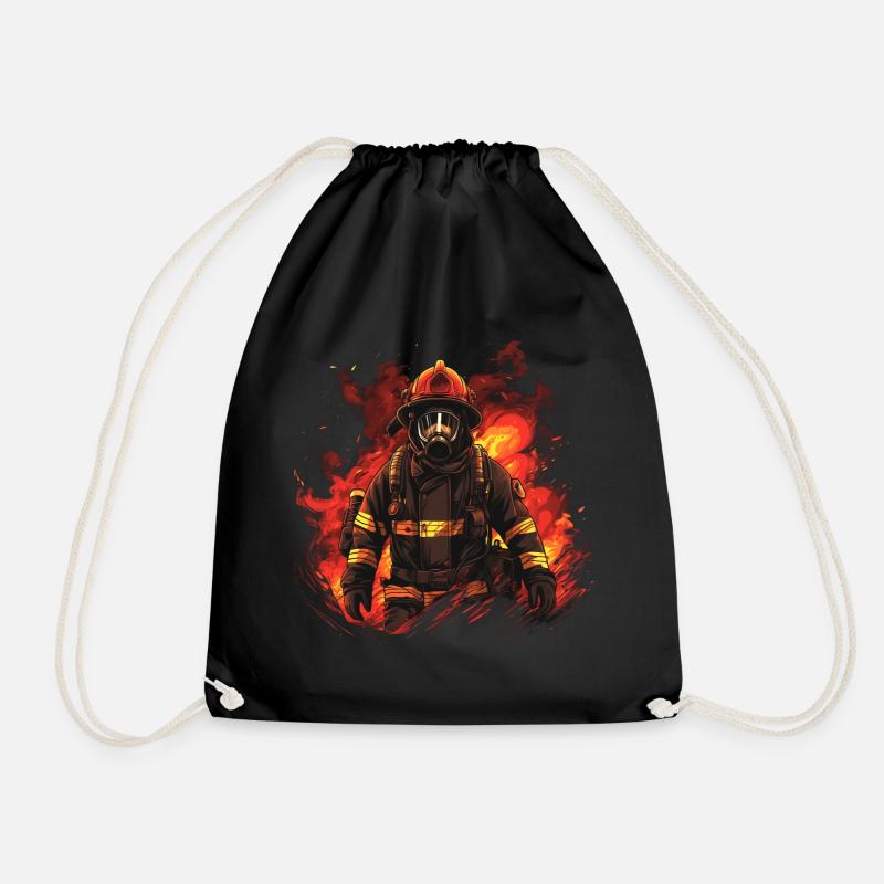 Fireman - Drawstring Bag - black