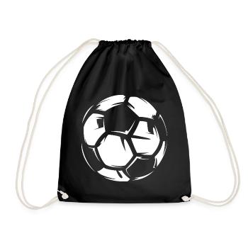 Soccer soccer ball illustration bolt leather icon - Drawstring Bag - black - Front