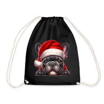 Cute French Bulldog Presents - Drawstring Bag - black - Front