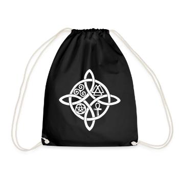 White Witch's Knot - Drawstring Bag - black - Front
