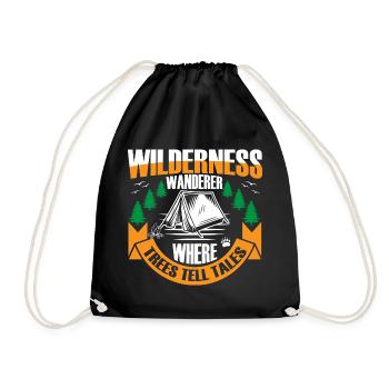 Wilderness Wanderer Where Trees Tell Tales - Turnbeutel - Schwarz - Vorne