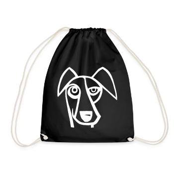Funny White Dog - Drawstring Bag - black - Front