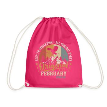 February 1940 - Born in February 1940 - Drawstring Bag - fuchsia - Front