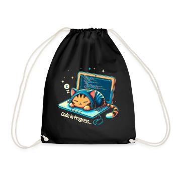 Code in progress.. - Programming Cats - Drawstring Bag - black - Front