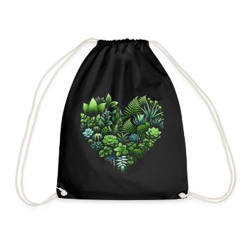 Gardening with plant hearts - Drawstring Bag - black - Front