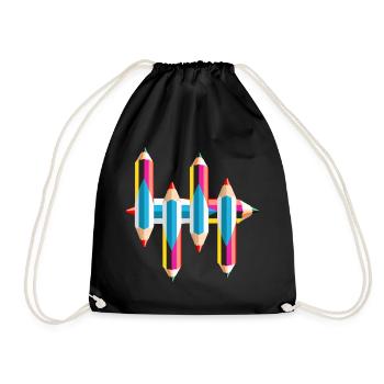 Colorful crayons - Drawstring Bag - black - Front