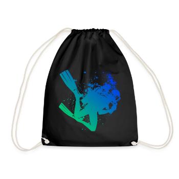 Scuba Diver Women's Diving Free Dive Diving - Drawstring Bag - black - Front