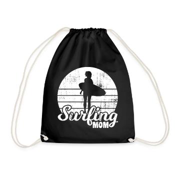 Maman surfeuse - Sac de sport léger - noir - Devant