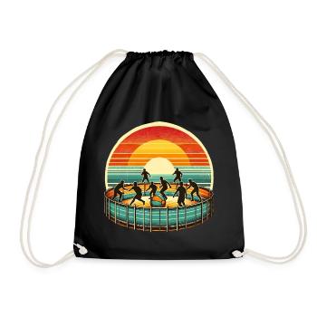 Gaga Ball Dodgeball Gagaball Player Gaga Ball - Drawstring Bag - black - Front